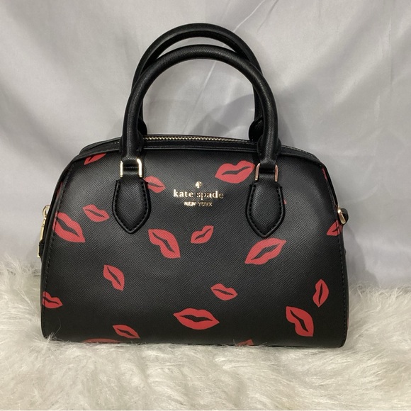 Kate Spade Small Madison Lips Toss Leather Duffle Crossbody Bag EUC 88 - Picture 13 of 13